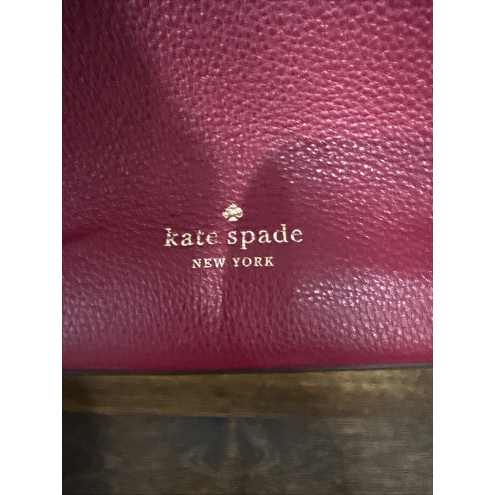 Kate Spade Marti Shoulder Bucket Drawstring Bag Deep‎ Berry Pebbled Leather